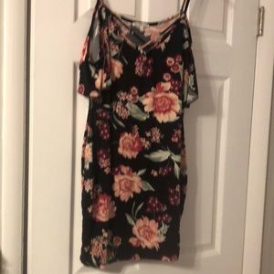 Charlotte Russe cold shoulder floral dress- size M